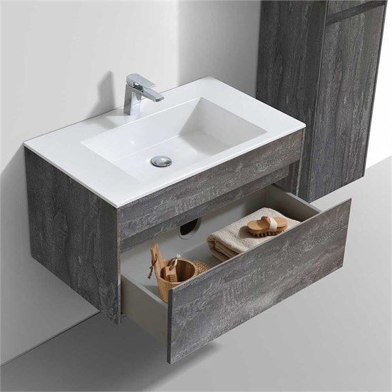 VINCEA База под раковину Chiara 800 подвесная, 1 выкатной ящик soft-close, G.Stone VMC-2C800GS - фото 373077