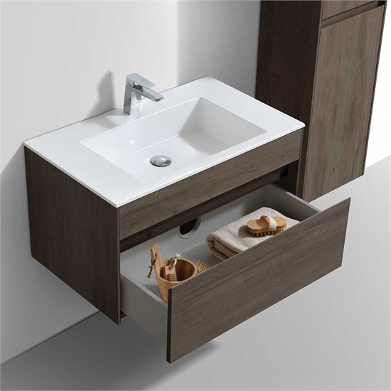 VINCEA База под раковину Chiara 800 подвесная, 1 выкатной ящик soft-close, R.Oak VMC-2C800RO - фото 373094