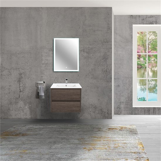 VINCEA База под раковину Gio 600 подвесная, 2 выкатных ящика soft-close, R.Oak VMC-2G600RO - фото 373352