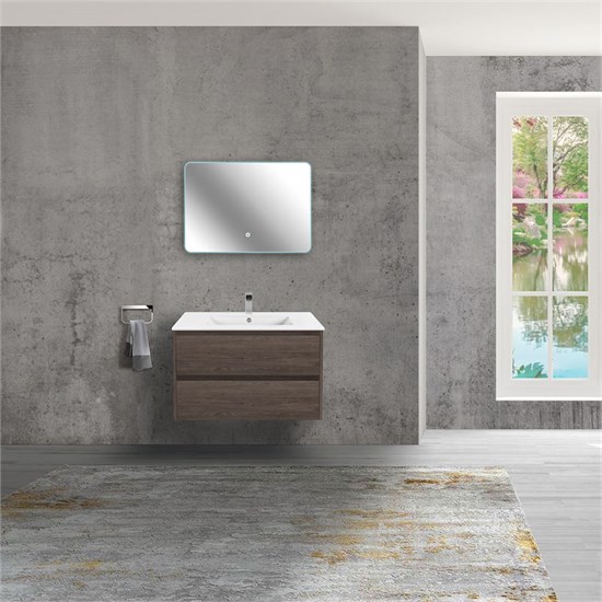 VINCEA База под раковину Gio 800 подвесная, 2 выкатных ящика soft-close, R.Oak VMC-2G800RO - фото 373395