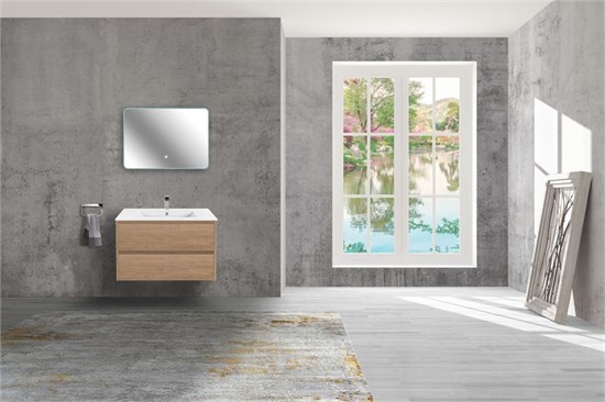 VINCEA База под раковину Gio 800 подвесная, 2 выкатных ящика soft-close, N.Oak VMC-2G800NO - фото 373401
