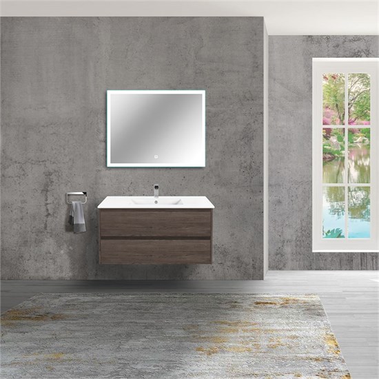 VINCEA База под раковину Gio 100 подвесная, 2 выкатных ящика soft-close, R.Oak VMC-2G100RO - фото 373438