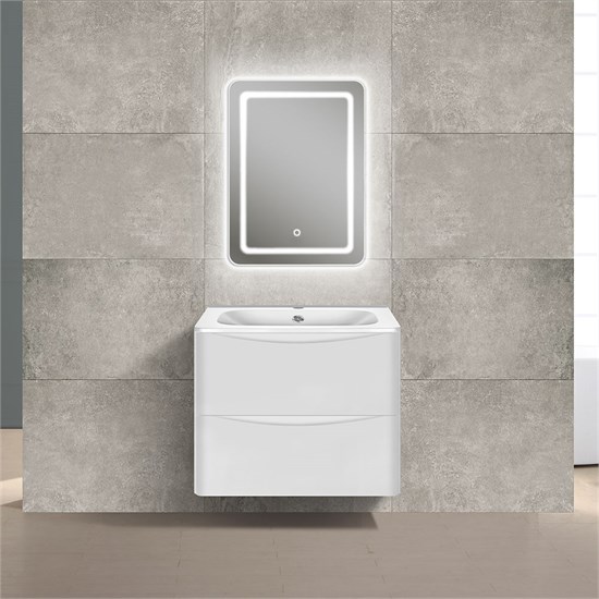 VINCEA База под раковину Paola 600 подвесная, 2 выкатных ящика soft close, G.White VMC-2P600GW - фото 373560