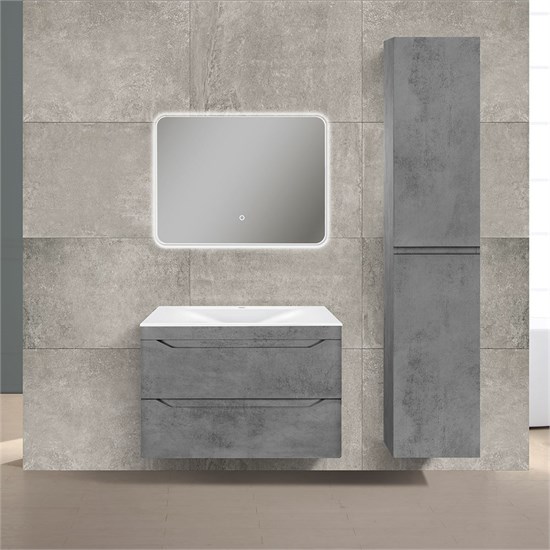 VINCEA База под раковину Fine 800 подвесная, 2 выкатных ящика soft close, Beton VMC-2F800BT - фото 373647