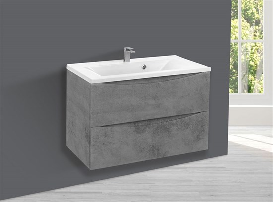VINCEA База под раковину Mia 750 подвесная, 2 выкатных ящика soft close, Beton VMC-2MA750BT - фото 373817