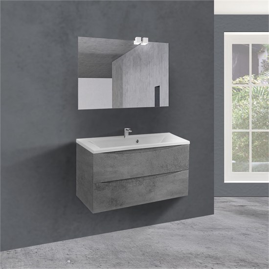 VINCEA База под раковину Mia 900 подвесная, 2 выкатных ящика soft close, Beton VMC-2MA900BT - фото 373905