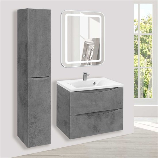 VINCEA База под раковину Mia 650 подвесная, 2 выкатных ящика soft close, Beton VMC-2MA650BT - фото 373968