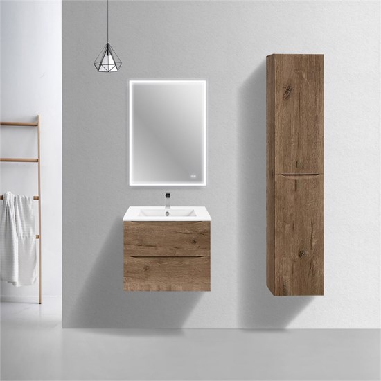 VINCEA База под керамическую раковину Mia Slim 600 подвесная, 2 выкатных ящика soft close, V.Oak VMC-2MC600S1VO - фото 374067