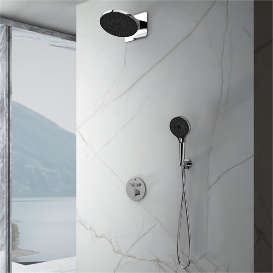VINCEA Душевой комплект Inspire VSFW-3I22MT5CH встраиваемый, термостат, двухрежимный, хром VSFW-3I22MT5CH - фото 375564