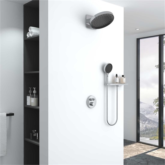 VINCEA Душевой комплект Inspire VSFW-3I22MT3RCH встраиваемый, термостатический, двухрежимный, хром VSFW-3I22MT3RCH - фото 376562