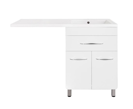 STYLE LINE Тумба напольная "ВаЛеРо 60", Даллас 120, Люкс белая, PLUS ЛС-00000578 - фото 378197