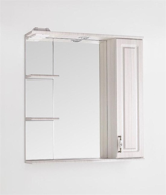 STYLE LINE Зеркальный шкаф Олеандр-2 75/С, рельеф пастель ЛС-00000203