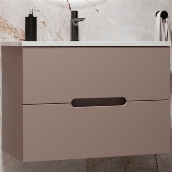 STYLE LINE Тумба подвесная "Матис 60", Classic 60, (2 ящика), тауп темный, ЭМАЛЬ ЛС-00002296