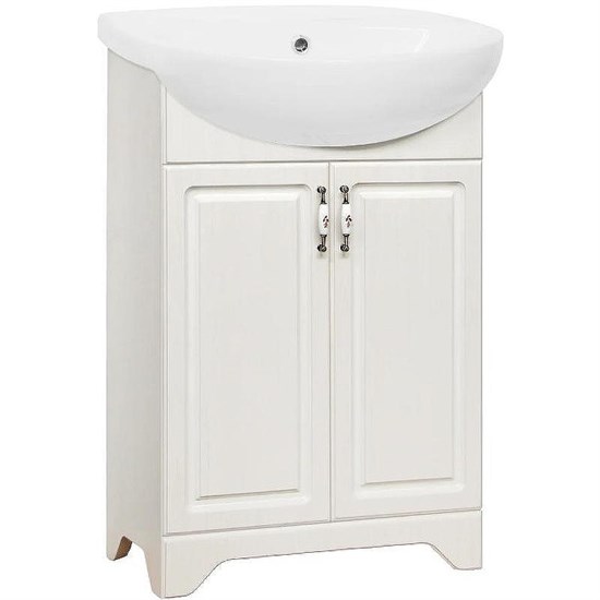 STYLE LINE Тумба напольная "Олеандр-2 55" под умывальник Антик 55, Люкс рельеф пастель ЛС-00000198