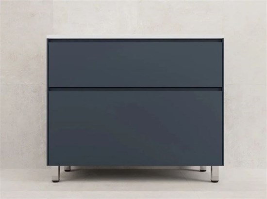 STYLE LINE Тумба напольная "ЛИМА 100" эмаль, под раковину LINE 100, 2 ящ., PLUS, графит ЛС-00002349