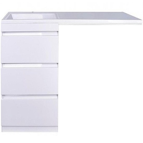 STYLE LINE El Fante Dallas El Fante Тумба под раковину напольная "Даллас 100" (3 ящ.) Люкс белая, PLUS АА00-000069