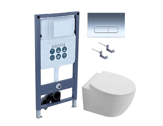 SET AQUATEK СИРИУС PNS-07 (рама INSP-0000001+крепёжKKI-0000002+ клавиша PNS-0000007 + унитаз AQ1582T-00 СИРИУС TORNADO с тонким сиденьем soft-close) SET AQUATEK СИРИУС PNS-07 4в1