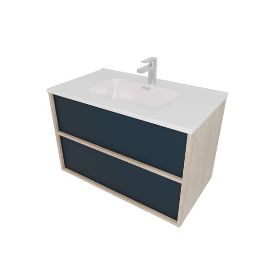 AQUATEK Комплект мебели: Тумба ЛИБРА с раковиной 80см, 2 ящика с системой push-to-open, корпус дерево,цвет фасадов серый мат AQ66080-DO-MG