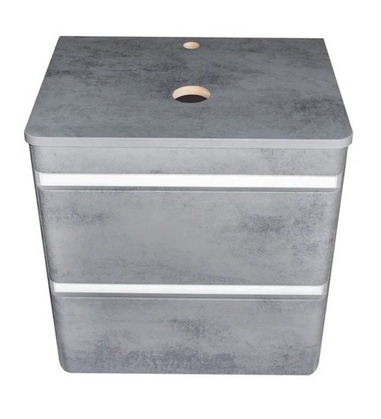 STYLE LINE El Fante Atlantica El Fante Тумба подвесная "Атлантика 60", Люкс бетон темный, (2 ящ.), со столешницей МДФ, PLUS СС-00002279