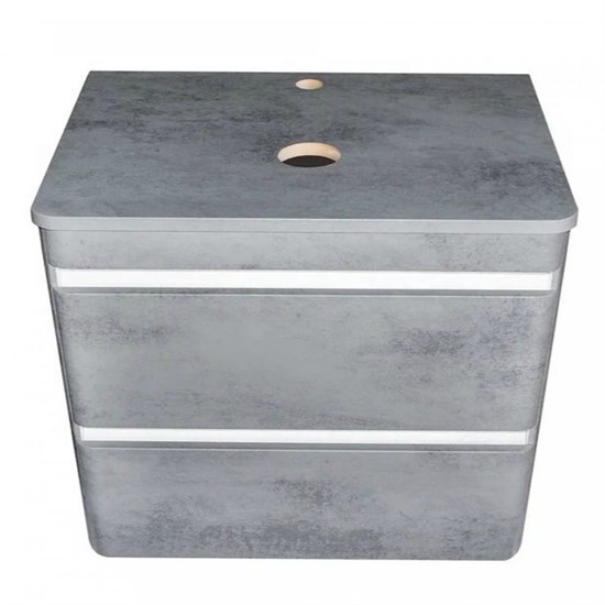 STYLE LINE El Fante Atlantica El Fante Тумба подвесная "Атлантика 80", Люкс бетон темный, (2 ящ.), со столешницей МДФ, PLUS СС-00002283