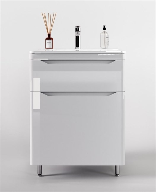 STYLE LINE El Fante Marella El Fante Тумба напольная "Марелла 60" (2 ящ.) Люкс антискрейтч белый глянец, PLUS СС-00002396