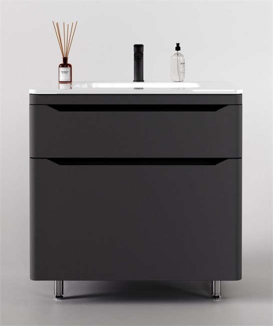 STYLE LINE El Fante Marella El Fante Тумба напольная "Марелла 80" (2 ящ.) Люкс антискрейтч серый, PLUS СС-00002403