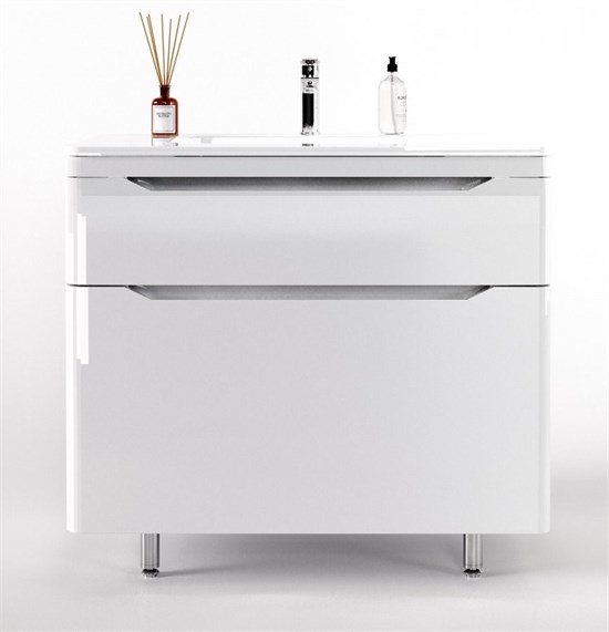 STYLE LINE El Fante Marella El Fante Тумба напольная "Марелла 90" (2 ящ.) Люкс антискрейтч белый глянец, PLUS СС-00002417