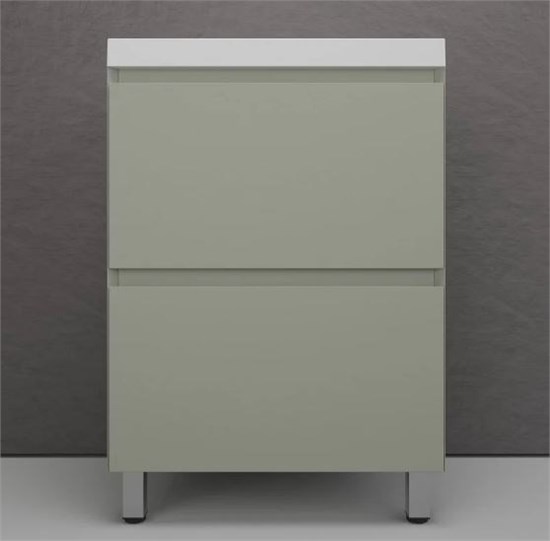 STYLE LINE Тумба напольная "Манхэттен 60" ЭМАЛЬ под ASTI 60 2 ящика PLUS олива ЛС-00002379