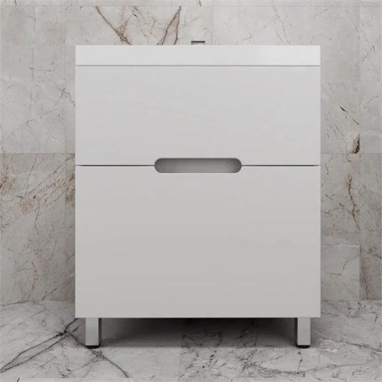 STYLE LINE Тумба напольная "Матис 70" под ASTI 70 (2 ящика), Белый матовый, ЭМАЛЬ ЛС-00002442