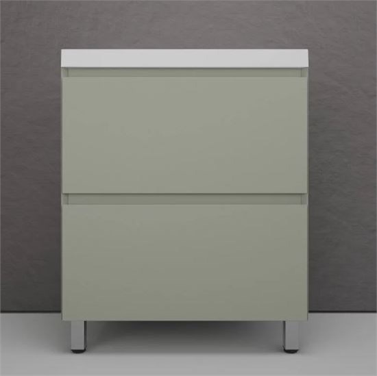 STYLE LINE Тумба напольная "Манхэттен 70" ЭМАЛЬ под ASTI 70 2 ящика PLUS олива ЛС-00002376