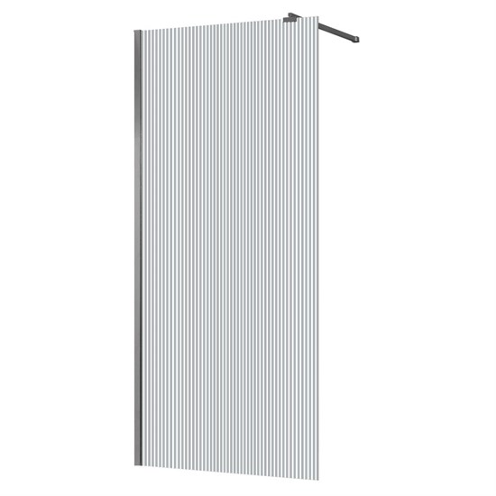 AZARIO Душевая перегородка Walk-in 900х1950 рифленое стекло 8 мм, профиль графит матовый (AZ-251-90-MGR-CRF) AZ-251-90-MGR-CRF