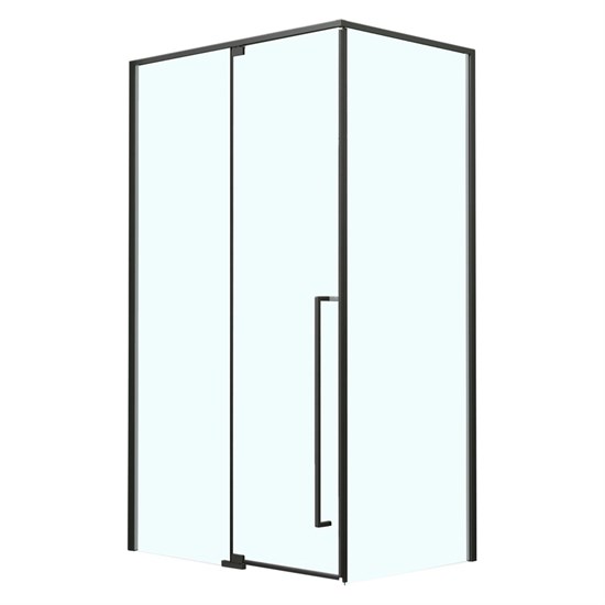 AZARIO Душевое ограждение распашное MALE 1000х1000х1950 прозрачное стекло 6 мм, профиль черный матовый (AZ-J50-100-MB-CL) AZ-J50-100-MB-CL