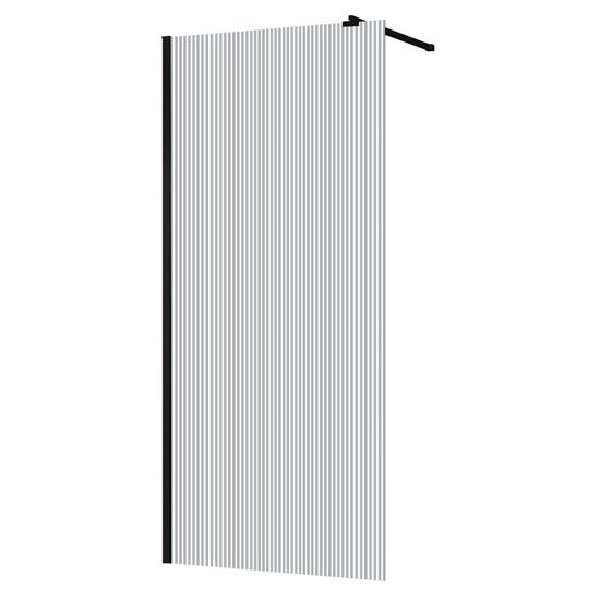 AZARIO Душевая перегородка Walk-in 1000х1950 рифленое стекло 8 мм, профиль черный матовый (AZ-251-100-MB-CRF) AZ-251-100-MB-CRF