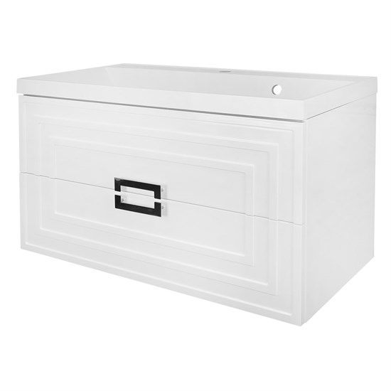 AZARIO Комплект Тумба ARMARIO 90/2 900х450х585 подвесная, с раковиной CLASSIK 90, белый глянцевый (CS00096962) CS00096962