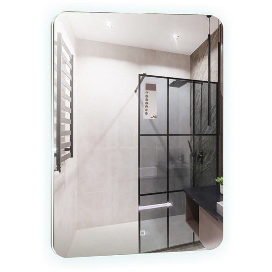 AZARIO Зеркало Шампань - Lite 600х800 открытая подсветка, сенсорный выключатель с функцией диммера, универсальный монтаж (LED-00003025) LED-00003025