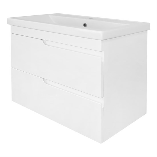 AZARIO Комплект Тумба Loranto KANTRI 80/2 800х460х650 подвесная, с раковиной Фостер 80, белый глянец (CS00097255) CS00097255