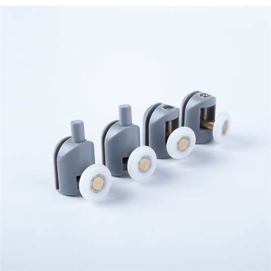 IDDIS Ролики 2 верхних, 2 нижних одинарные, D=23 мм серый, стекло 5-6 мм (966S23GR6DZ) 966S23GR6DZ