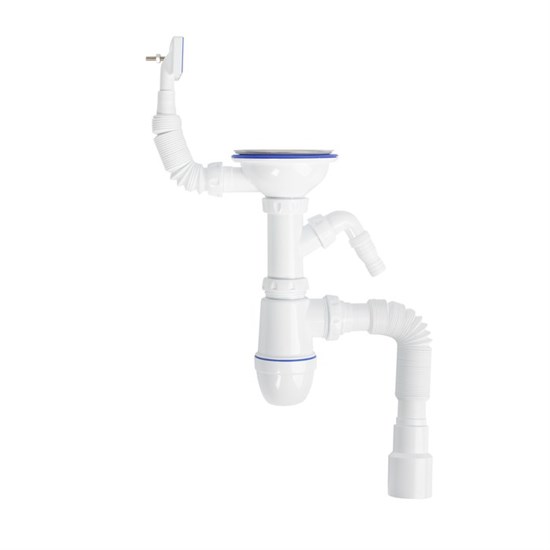 IDDIS Сифон для мойки с выпуском 3 1/2 с переливом и и отводом Kitchen Line (S11UPS0i84) S11UPS0i84