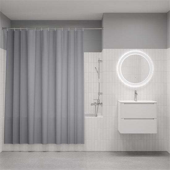 IDDIS Штора для ванной, 200x180 см, Полиэстер, светло-серый, , BS07P18i11 BS07P18i11