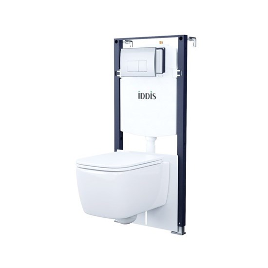IDDIS Комплект 3в1: подвесной унитаз, инсталляция и клавиша смыва, , BASBR01i73 BASBR01i73