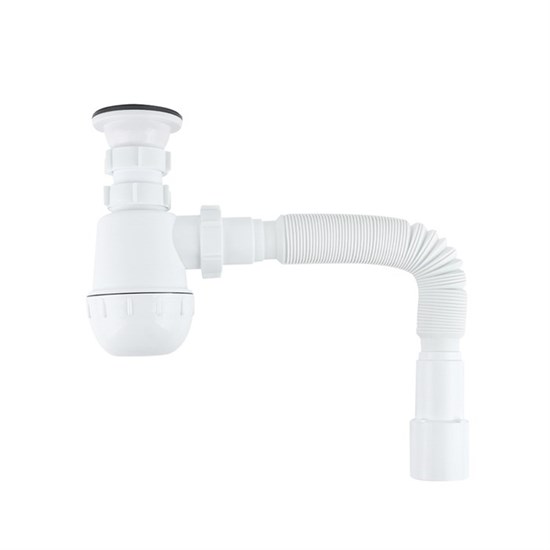 IDDIS Сифон бутылочный Optima Home 1.1/2x40мм, с выпуском и гофротрубой 40/50мм (900AVG0010VD) 900AVG0010VD