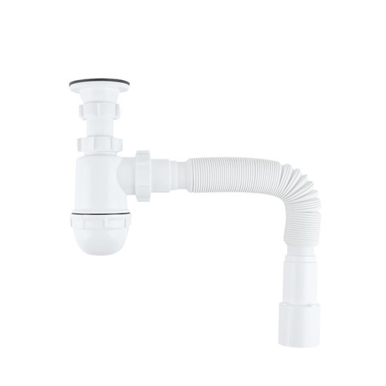 IDDIS Сифон бутылочный Optima Home 1.1/4x40мм, с выпуском и гофротрубой 40/50мм (900BVG0010VD) 900BVG0010VD