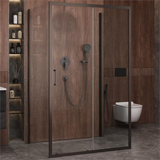 CEZARES Molveno Душевой уголок прямоугольный размер 120x90 см двери раздвижные профиль - оружейная сталь / стекло - прозрачное MOLVENO-AH-12-120/90-C-GM-IV