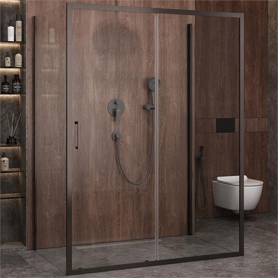 CEZARES Molveno Душевой уголок прямоугольный размер 160x90 см двери раздвижные профиль - оружейная сталь / стекло - прозрачное MOLVENO-AH-12-160/90-C-GM-IV