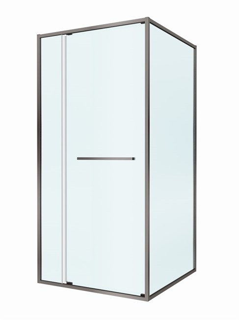 CEZARES Lux Душевой уголок квадратный двери раздвижные размер 100x100 см, цвет профиль - оружейная сталь / стекло - прозрачное LUX-A-FS-11-100-C-GM