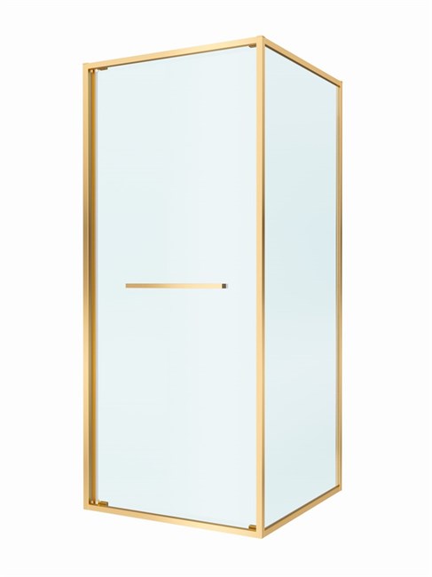 CEZARES Lux Душевой уголок квадратный двери раздвижные размер 90x90 см, цвет профиль - золото брашированное / стекло - прозрачное LUX-A-FS-1-90-C-BORO