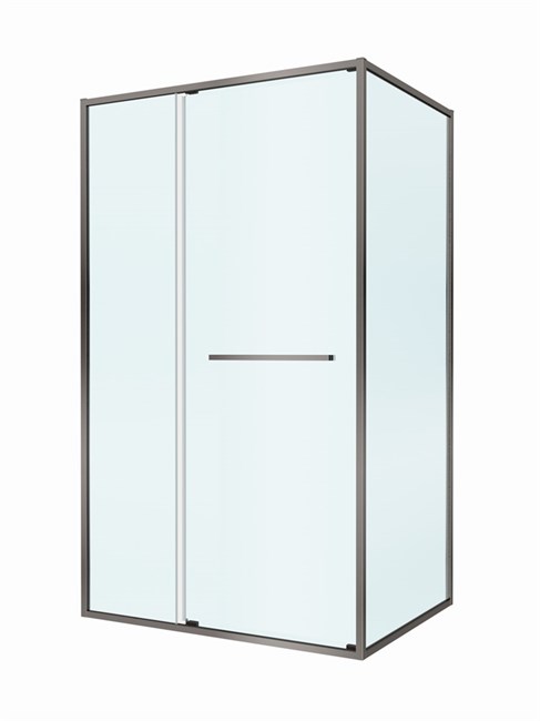 CEZARES Lux Душевой уголок прямоугольный двери раздвижные размер 120x100 см, цвет профиль - оружейная сталь / стекло - прозрачное LUX-AH-FS-11-120/100-C-GM