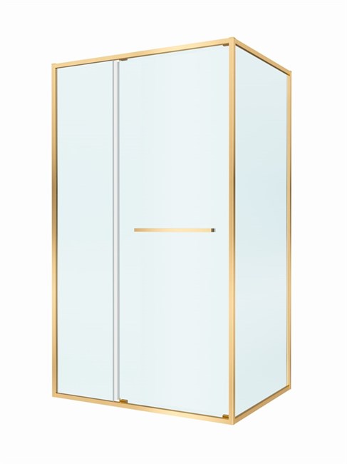 CEZARES Lux Душевой уголок прямоугольный двери раздвижные размер 120x90 см, цвет профиль - золото брашированное / стекло - прозрачное LUX-AH-FS-11-120/90-C-BORO