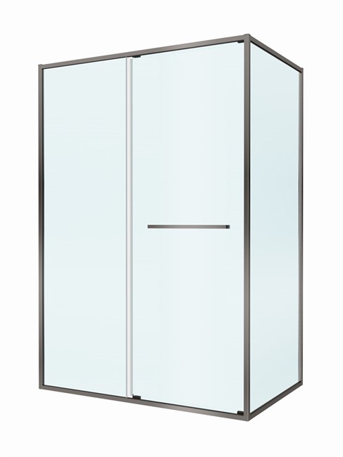 CEZARES Lux Душевой уголок прямоугольный двери раздвижные размер 140x100 см, цвет профиль - оружейная сталь / стекло - прозрачное LUX-AH-FS-11-140/100-C-GM