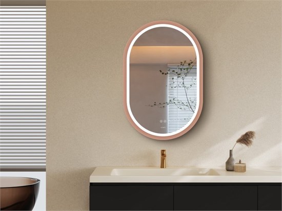 ESBANO Зеркало с подсветкой овальное (ШxВ) 60x90 см, цвет золото розовое ESMR3310HVDG